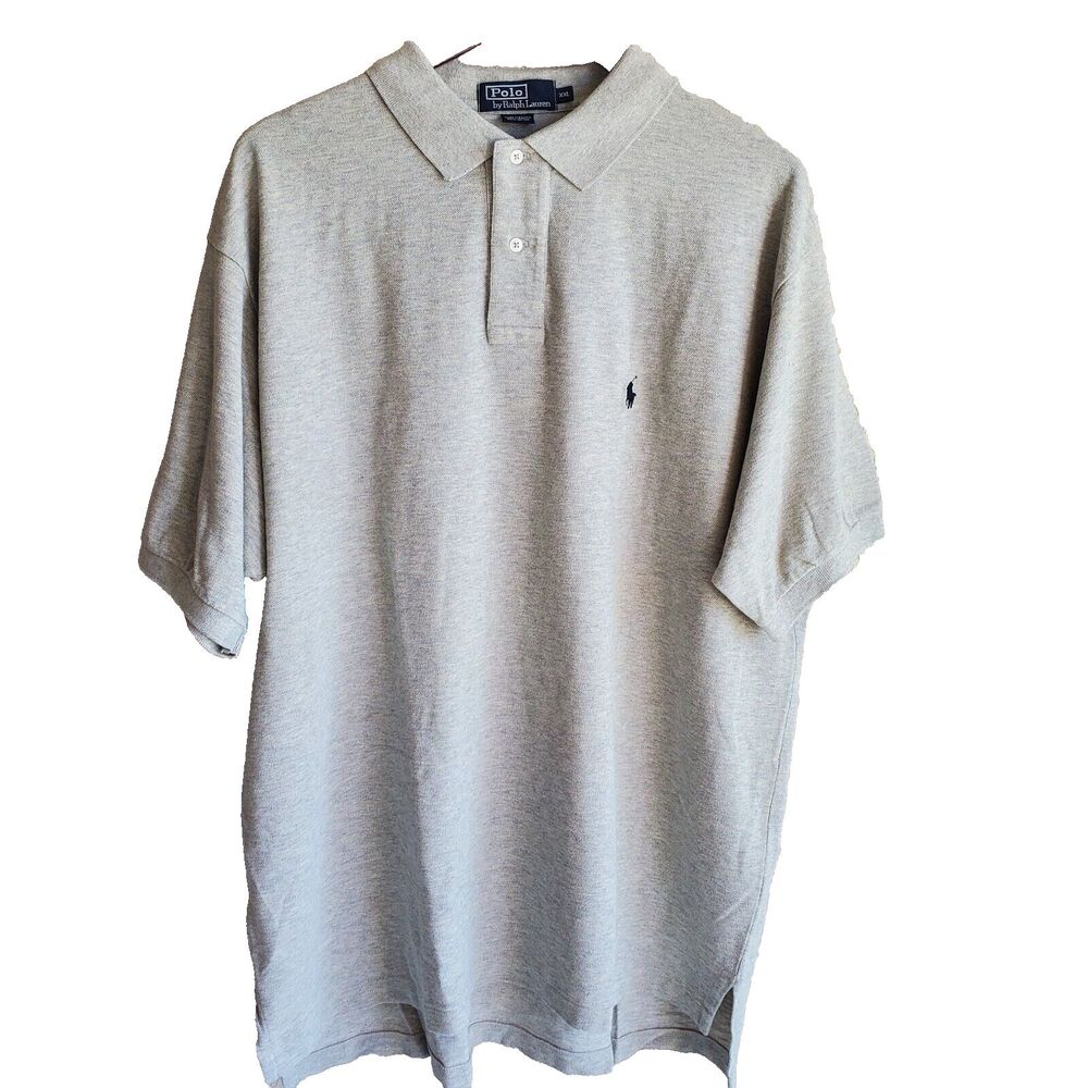 Polo By Ralph Lauren Mens Polo Shirt XXL Short Sleeve Logo Cotton Gray
